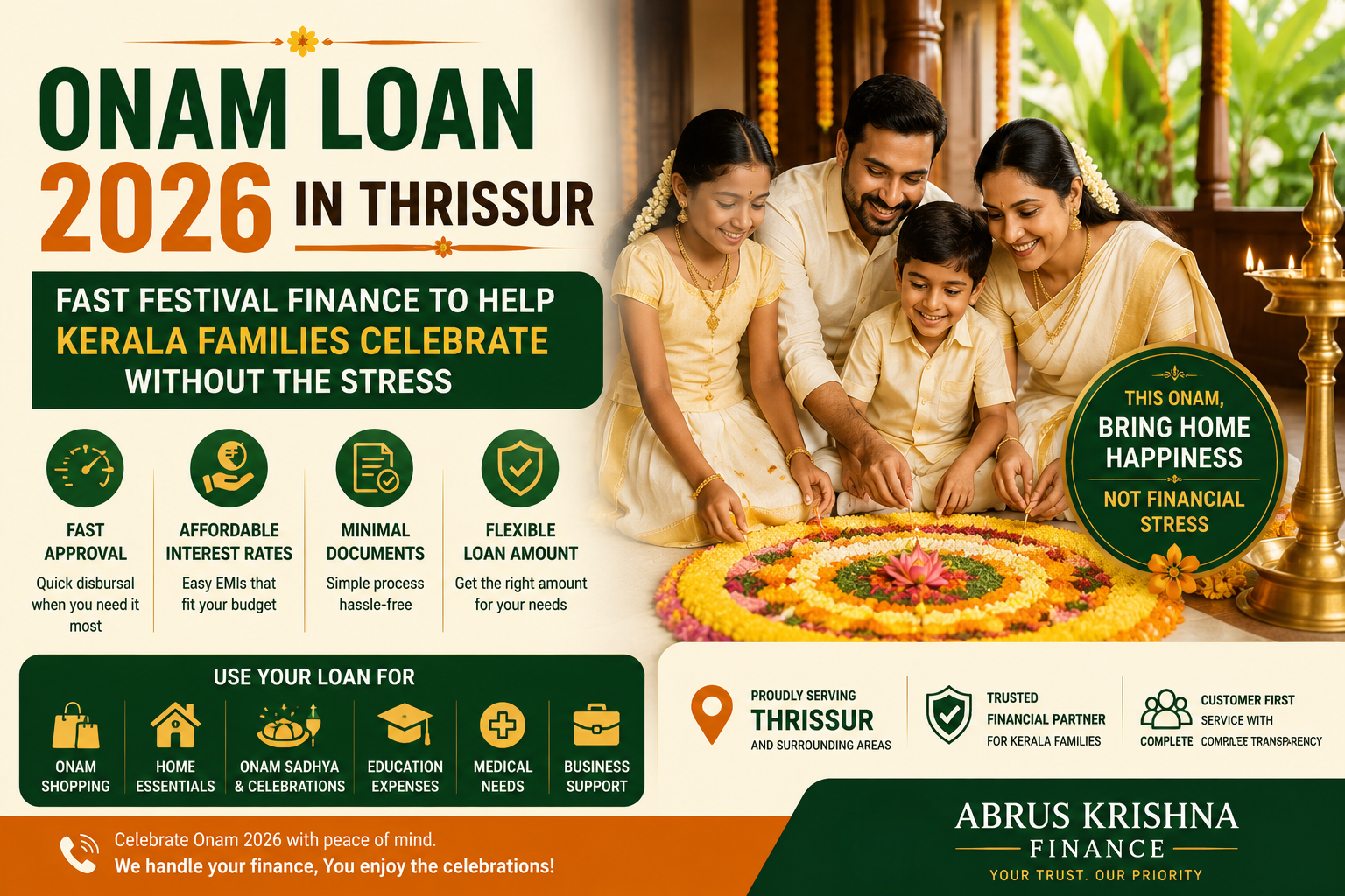 Onam Loan 2026 in Thrissur: Fast Festival Finance to Help Kerala Families Celebrate Without the Stress