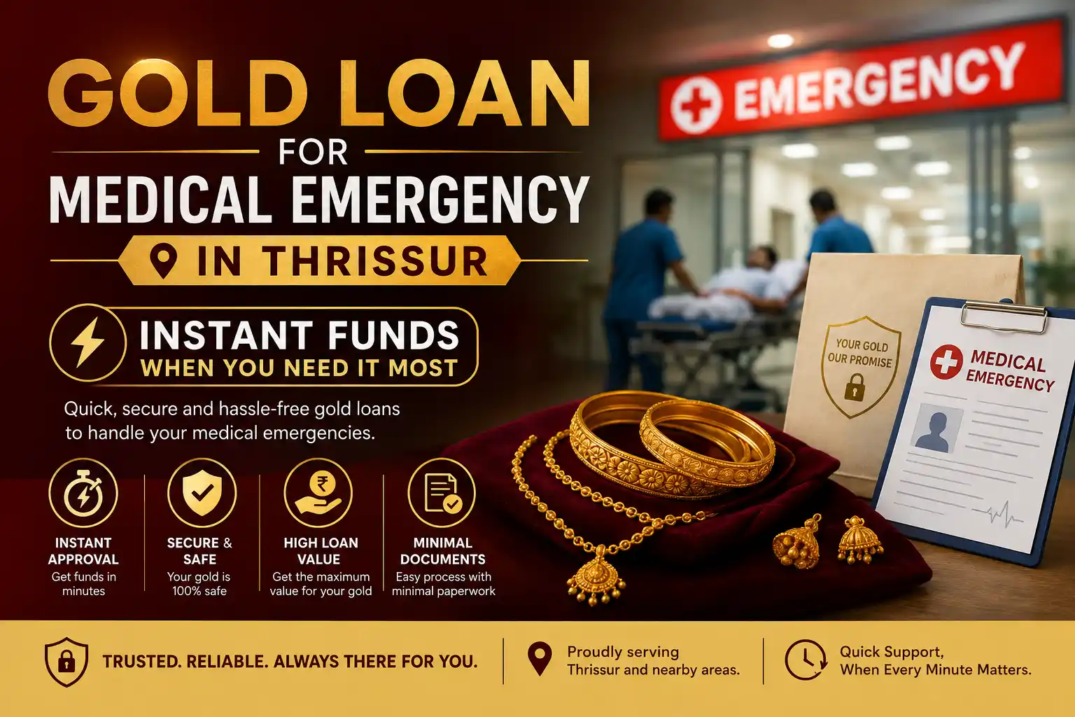 Gold Loan for Medical Emergency in Thrissur: Instant Funds